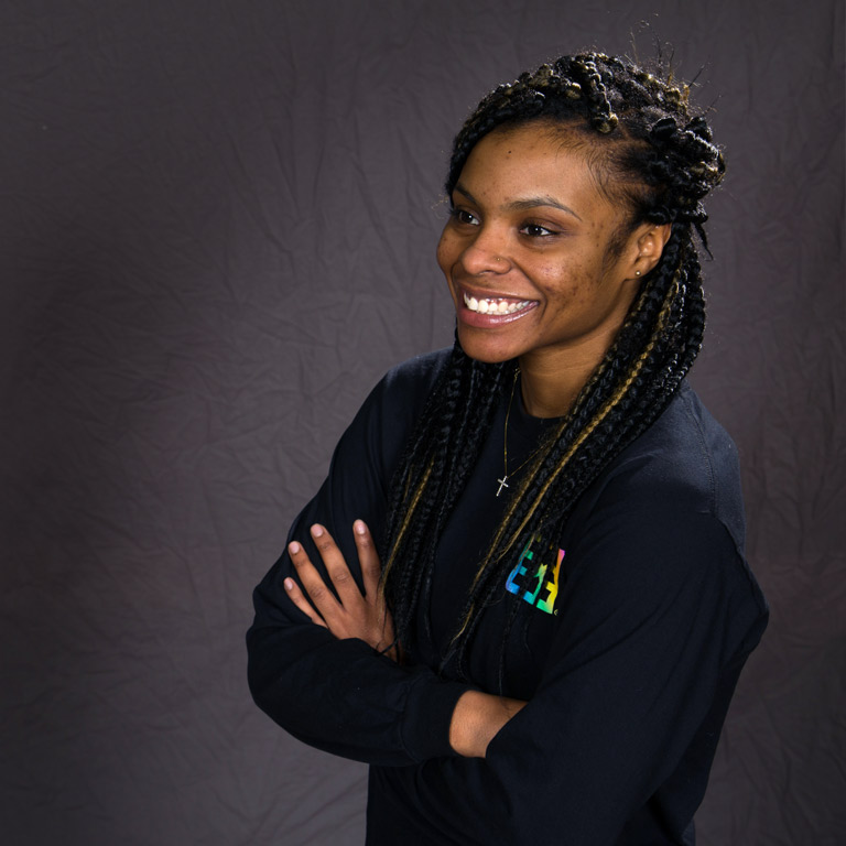 Sybil Roseboro smiling and looking left.